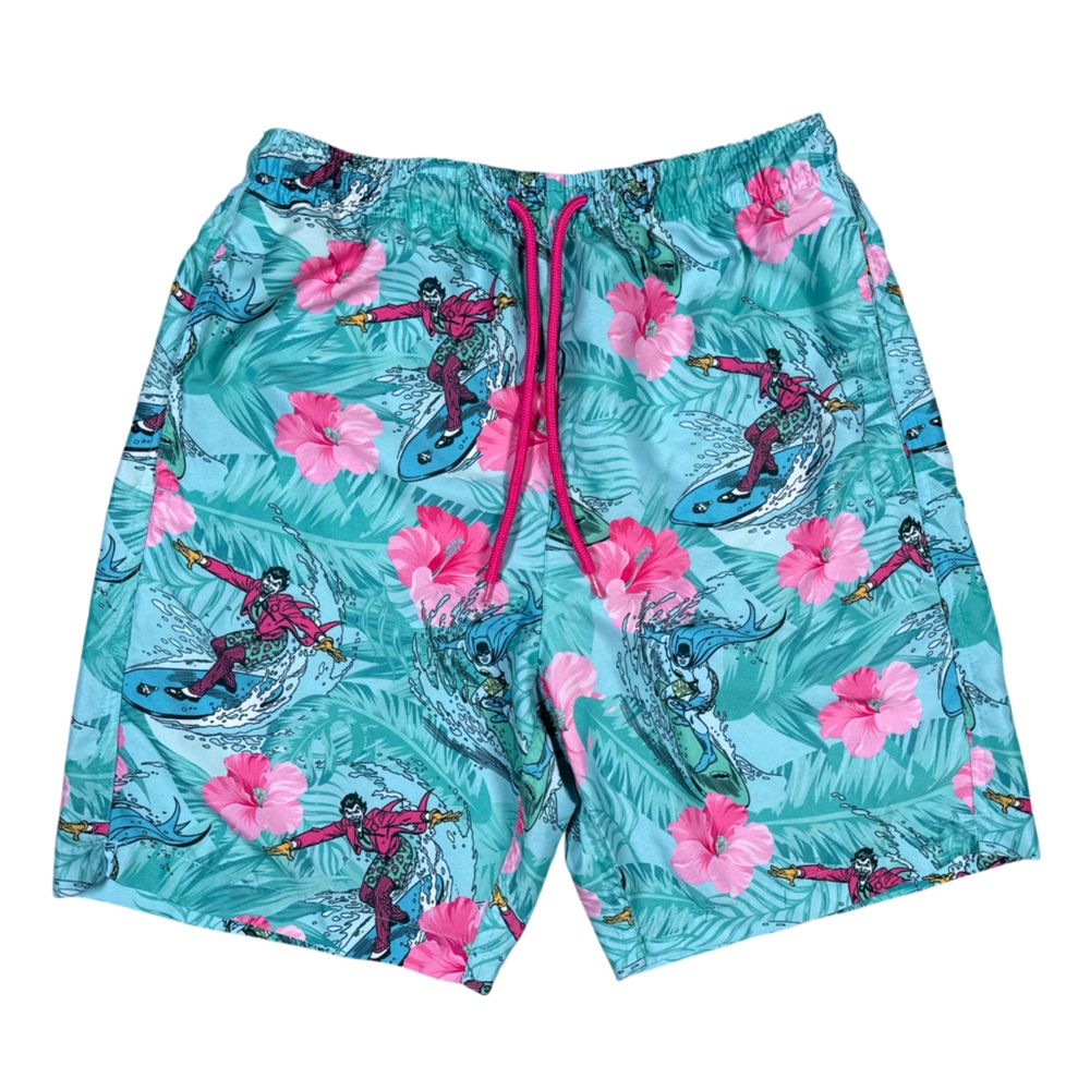 Batman Classic TV Series Tropical Surf Swim Shorts Mens Size Small